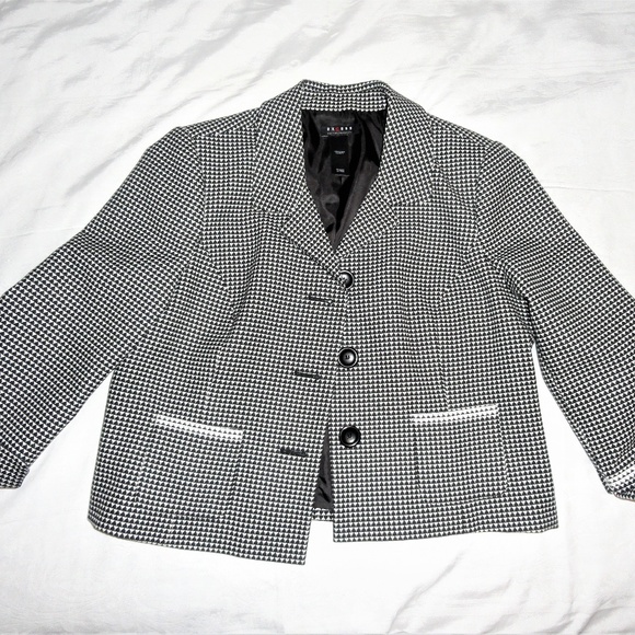 Access Jackets & Blazers - Black White Blazer Houndstooth Check SZ 16